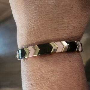Elegant Black and Pink Chevron Bracelet
